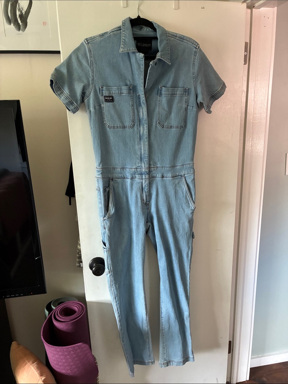 Wildfang Light Blue Denim Jumpsuit